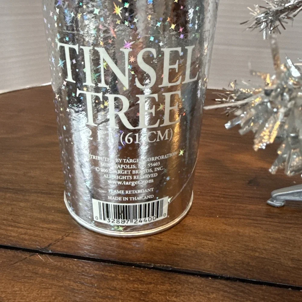 Target Silver‎ Tinsel Christmas Tree 2ft Retro Mid Century Modern Style 2003